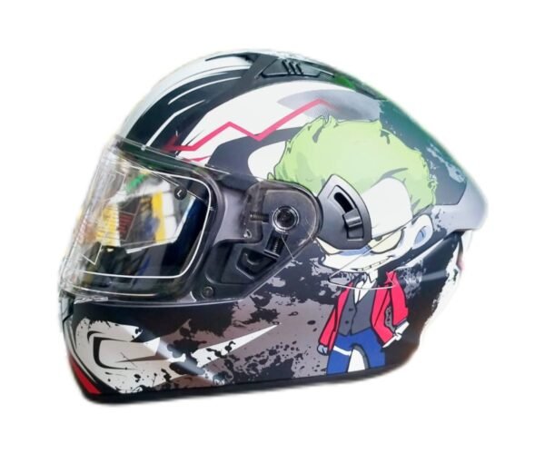 Casco con diseño Joker para moto - Image 3