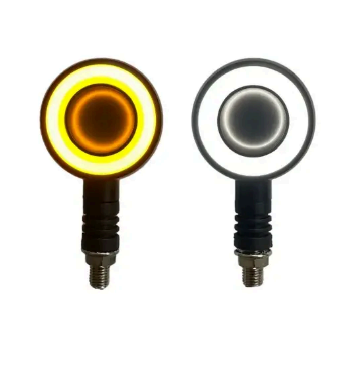 🟠 Direccional Circular Luz Blanca/Amarilla