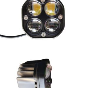 Faro de 4 lupas cuadrado para moto- Luz Blanca y amarilla pieza