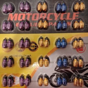 Plantilla de Tapones de Válvula con Diseño de Granadas – Accesorio Decorativo para Auto y Moto