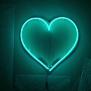Corazon Neon Led Verde Agua